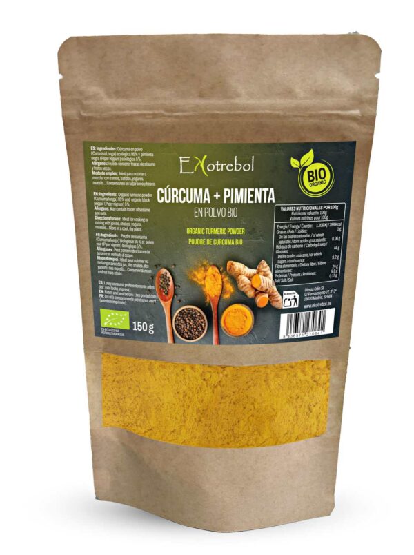 Cúrcuma y pimienta en polvo Bio Ekotrebol