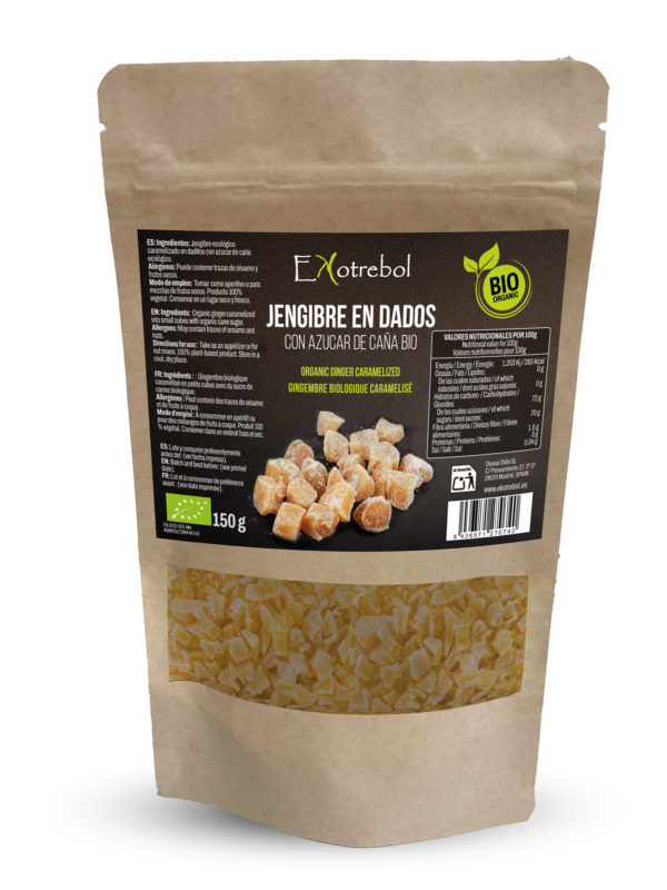 Dados caramelizados jengibre Bio Ekotrebol